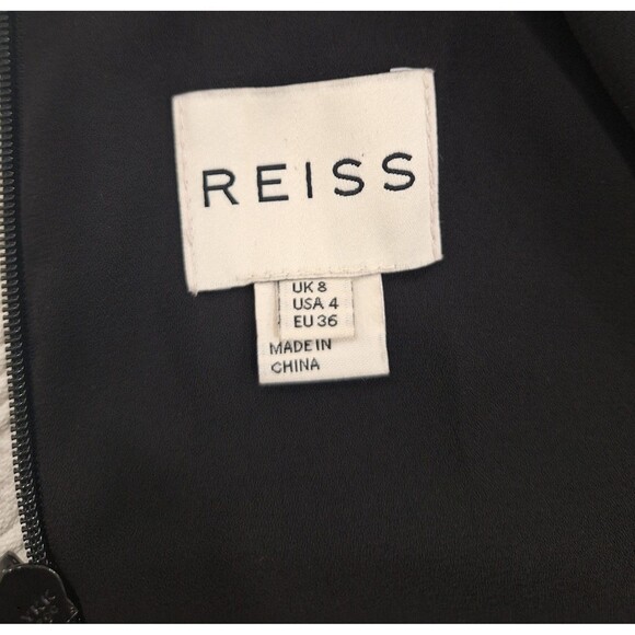 REISS Black Drape Perdy Wrap Shift dress Size 4 - Picture 5 of 11